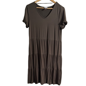 Cupio Gray Tiered Ruffled Sundress